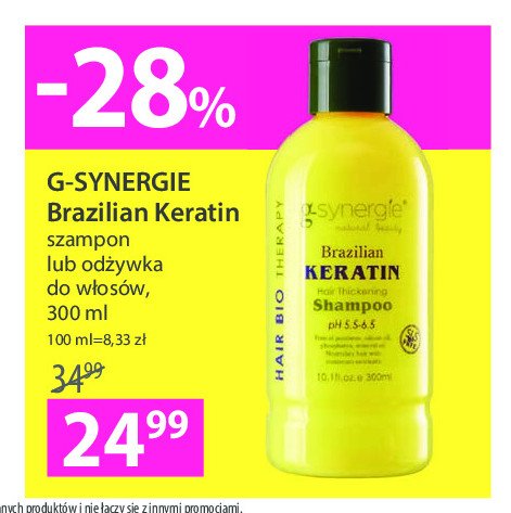 g-synergie szampon do włosów keratin intensive