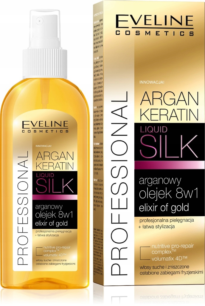 eveline argan keratin liquid&silk olejek do włosów odżywczy