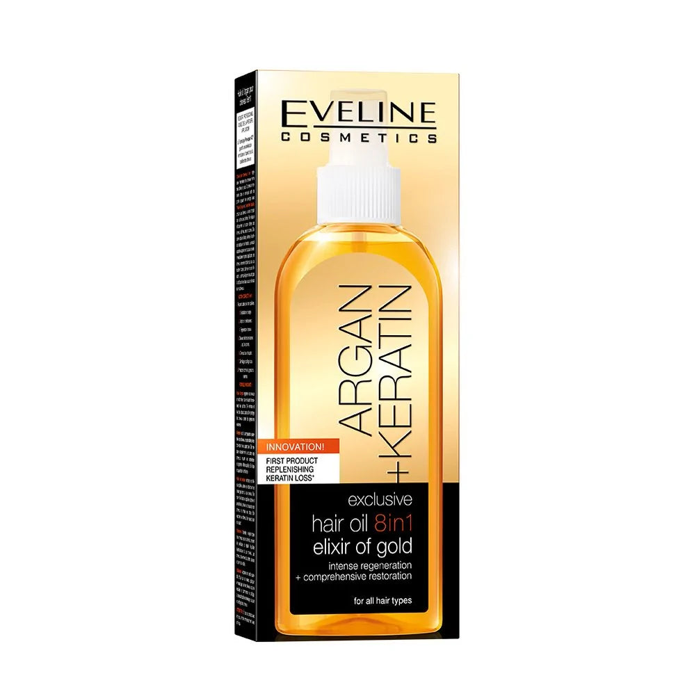 eveline argan keratin liquid&silk olejek do włosów odżywczy